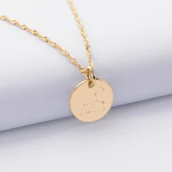 Pendentif personnalisé médaille gravée plaqué or 15 mm