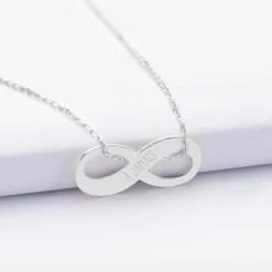 Pendentif personnalisé médaille gravée argent infini 25x10mm
