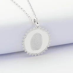 Pendentif personnalisé médaille soleil gravée argent 20 mm