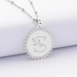 Pendentif personnalisé médaille soleil gravée argent 20 mm