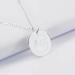 Pendentif personnalisé médaille gravée argent 19 mm - HappyBulle x Barbapapa