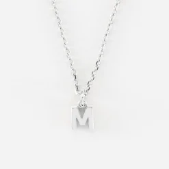 Pendentif personnalisé médaille argent lettre initiale 5 mm