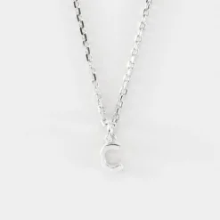 Pendentif personnalisé médaille argent lettre initiale 5 mm