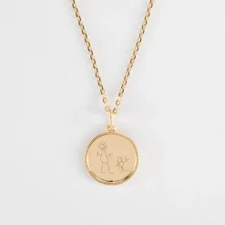 Pendentif personnalisé médaille gravée plaqué or ange texturée 14 mm