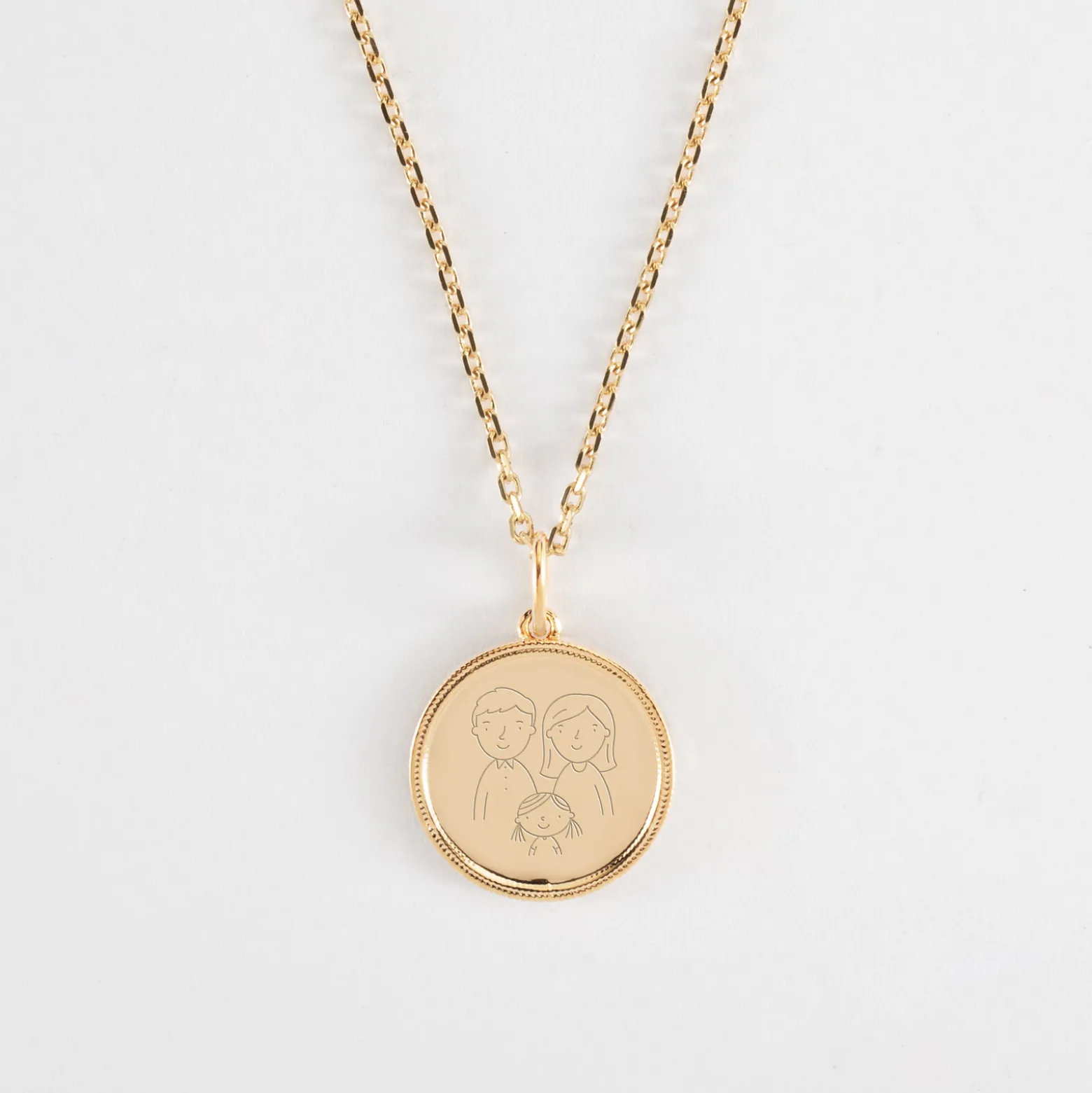 Pendentif personnalisé médaille gravée plaqué or ange texturée 14 mm