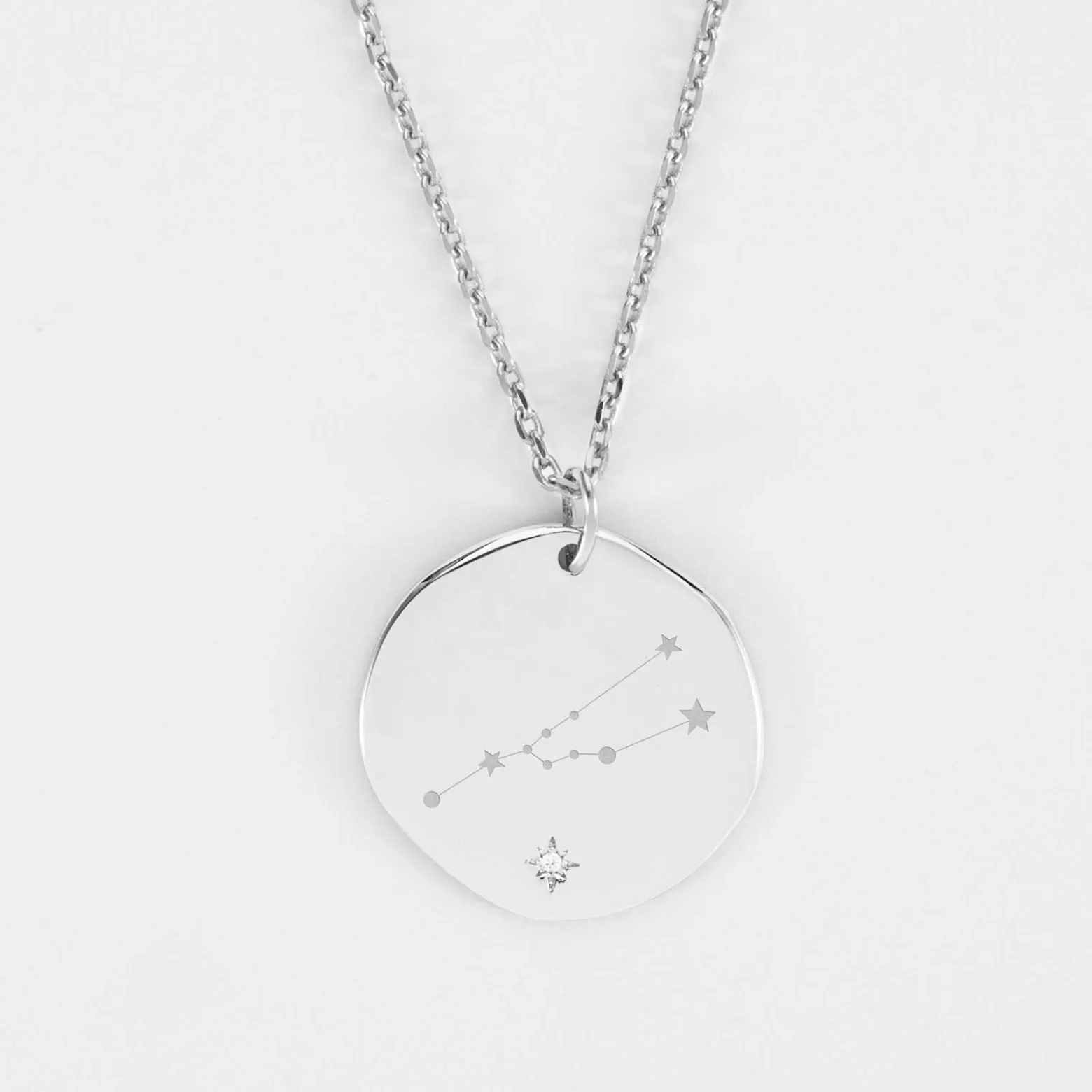 Pendentif personnalisé médaille scintillante gravée argent 20 mm