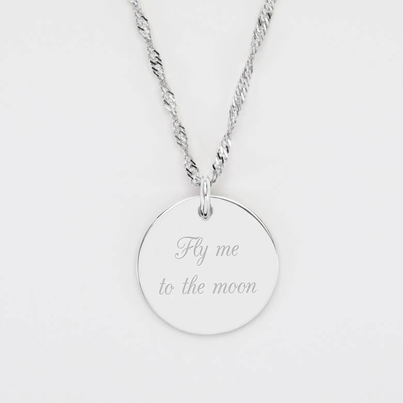 Pendentif personnalisé médaille gravée argent 19 mm