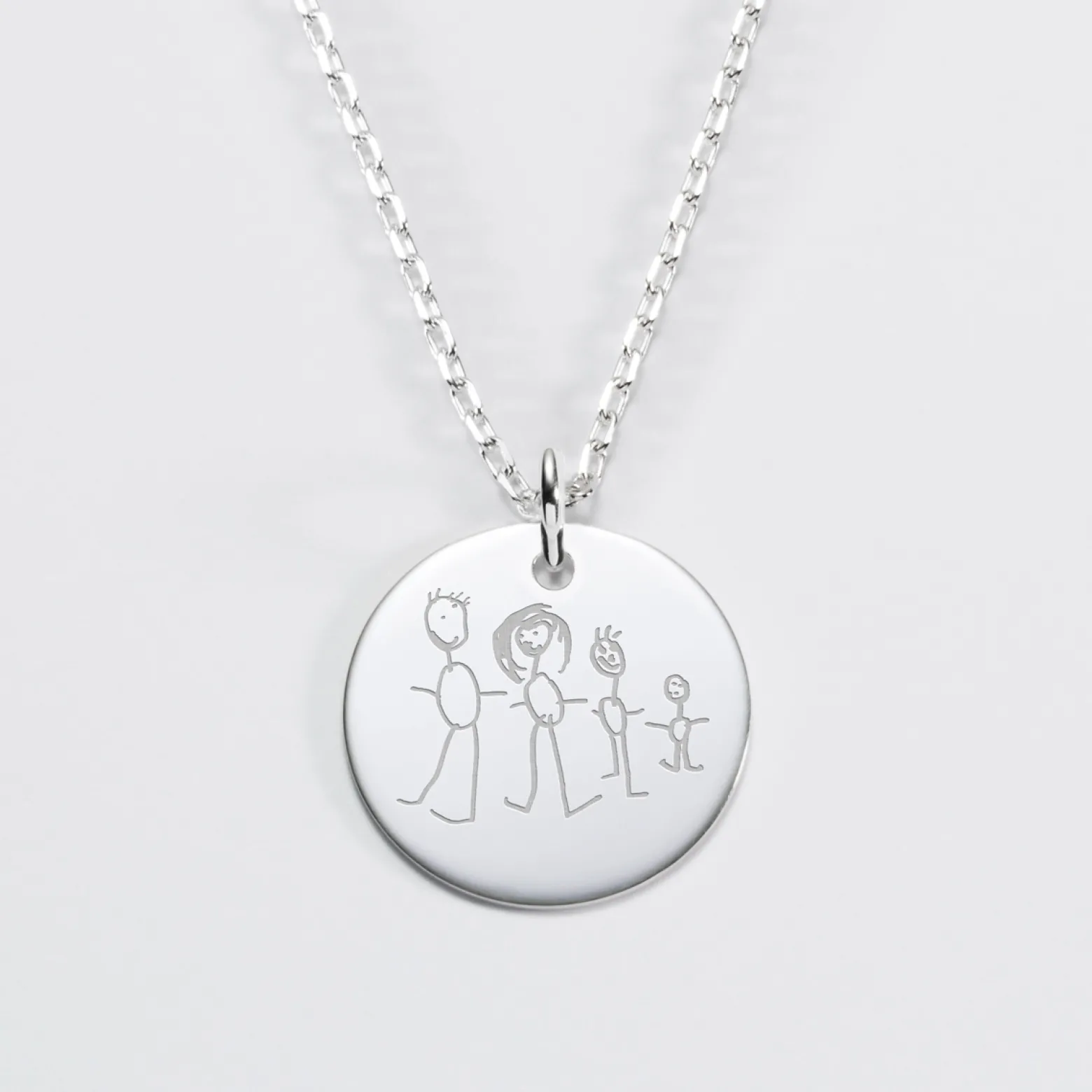 Pendentif personnalisé médaille gravée argent 19 mm