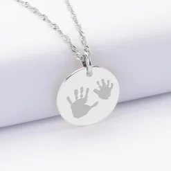 Pendentif personnalisé médaille gravée argent 19 mm