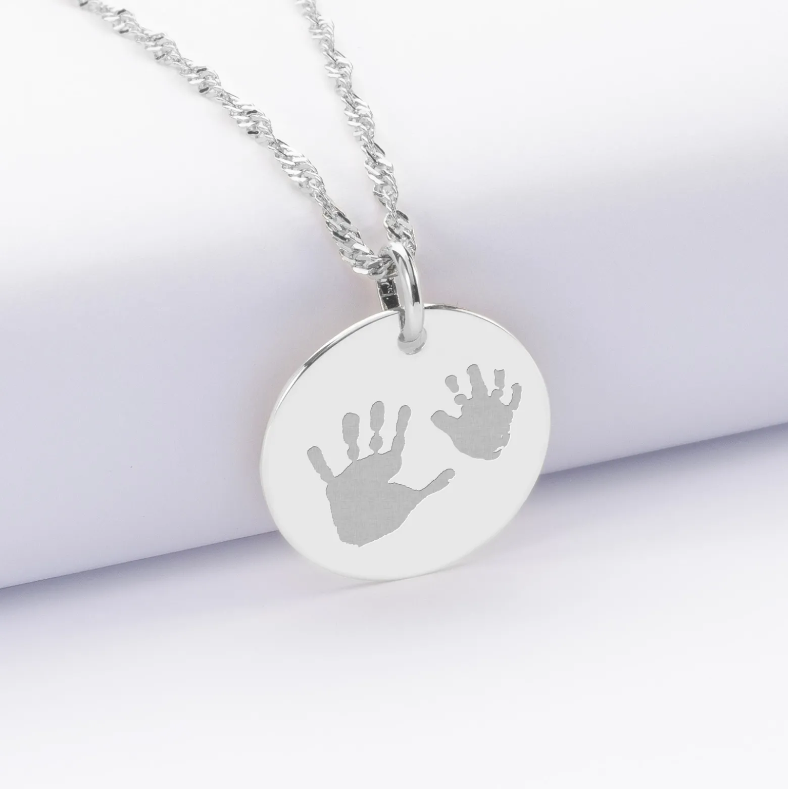 Pendentif personnalisé médaille gravée argent 19 mm