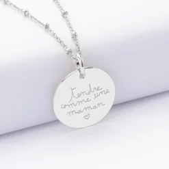 Pendentif personnalisé médaille gravée argent 19 mm