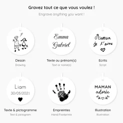 Pendentif personnalisé médaille gravée plaqué or rose 19 mm