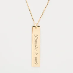 Pendentif personnalisé médaille gravée plaqué or plaque 40x8 mm