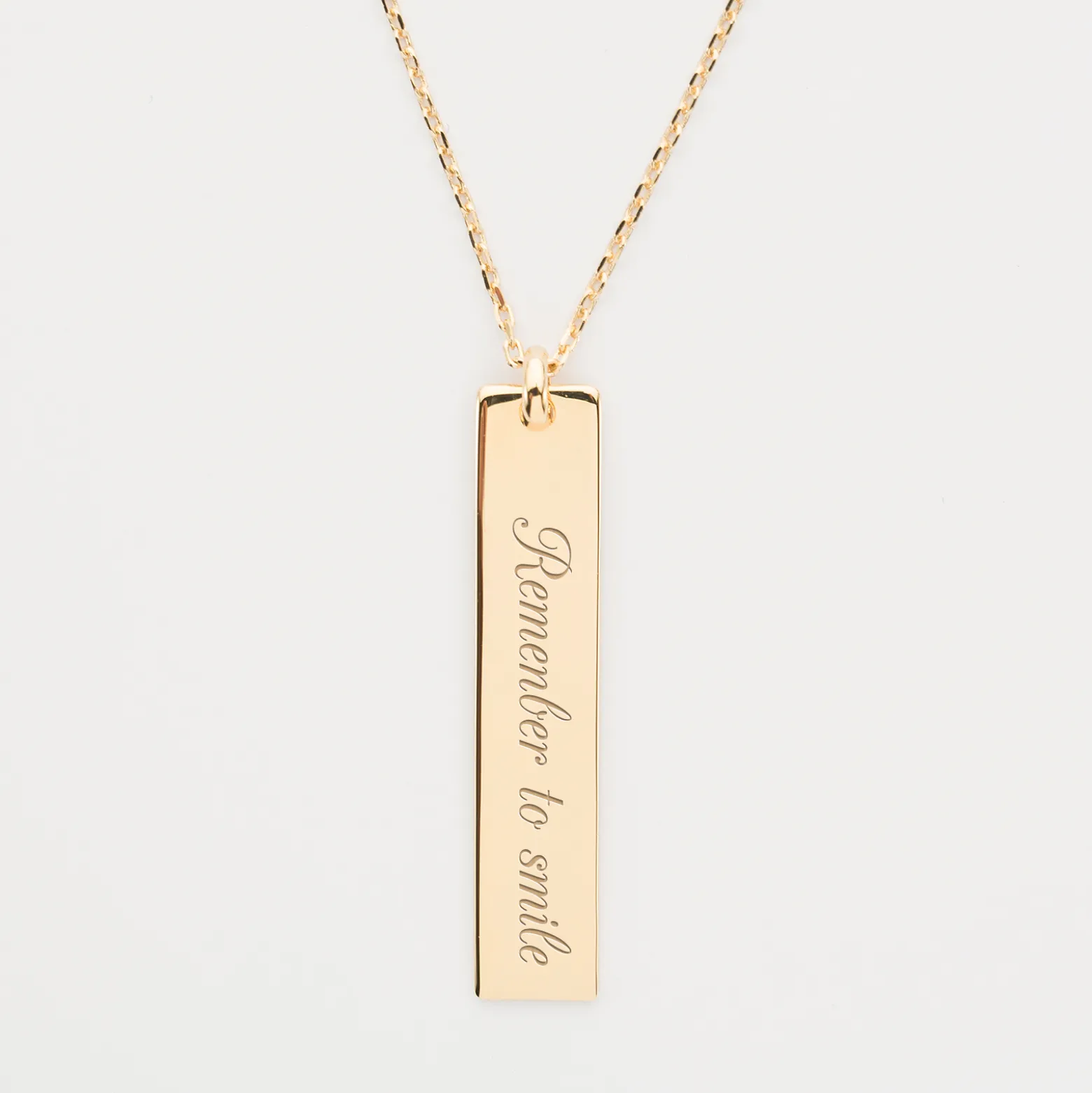 Pendentif personnalisé médaille gravée plaqué or plaque 40x8 mm