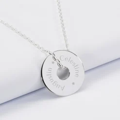 Pendentif personnalisé médaille gravée argent cible 20 mm