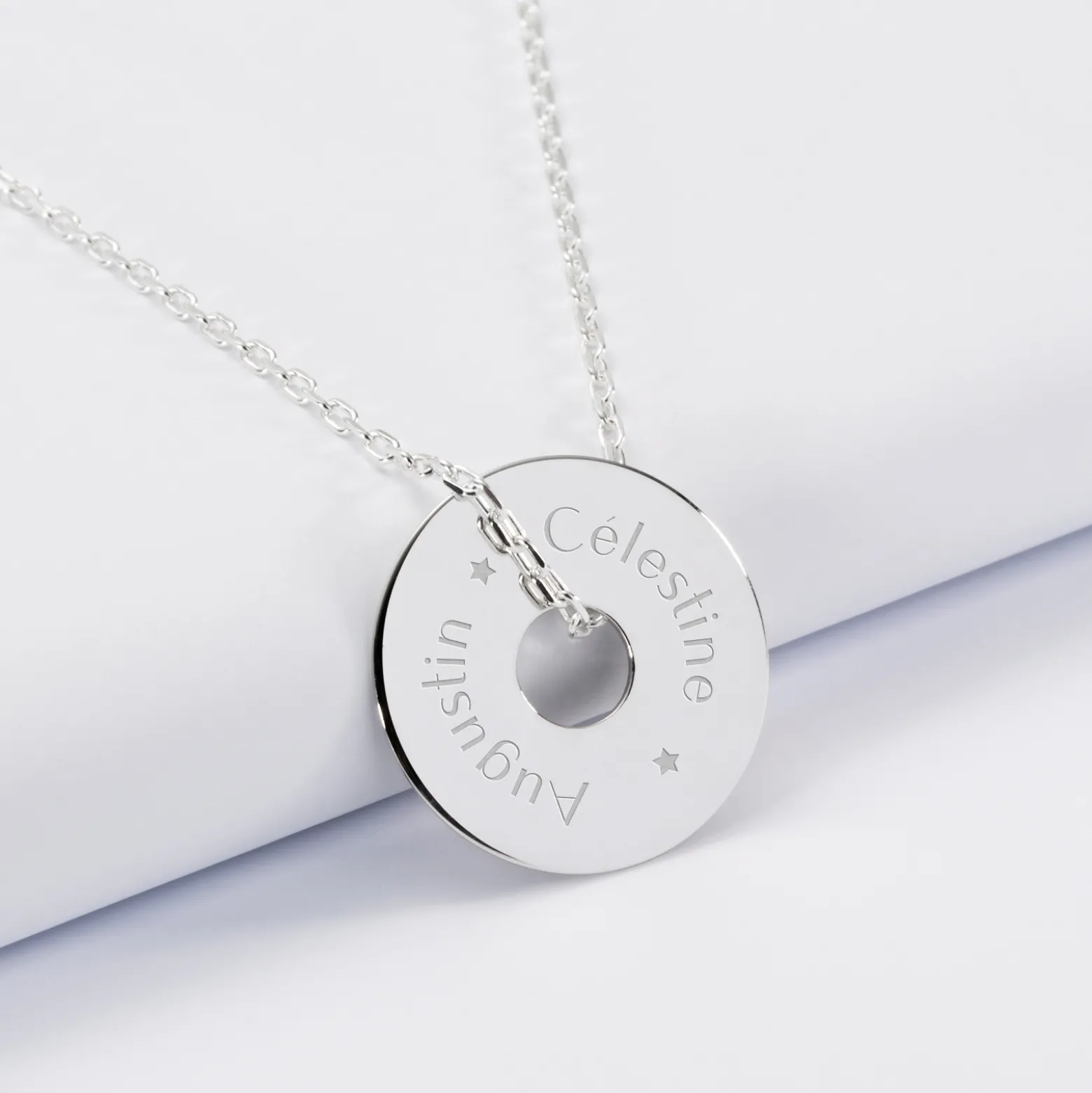 Pendentif personnalisé médaille gravée argent cible 20 mm