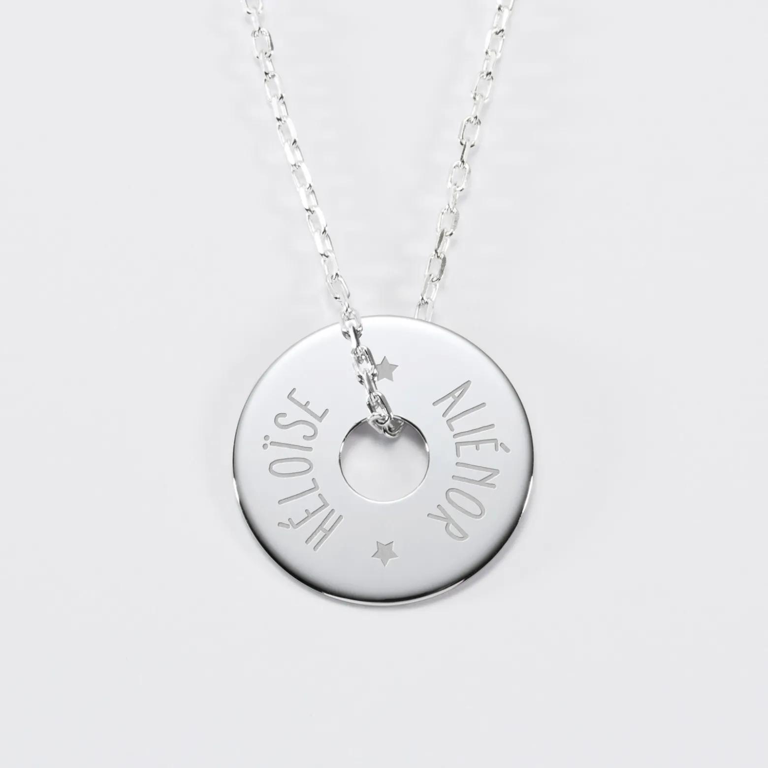 Pendentif personnalisé médaille gravée argent cible 20 mm