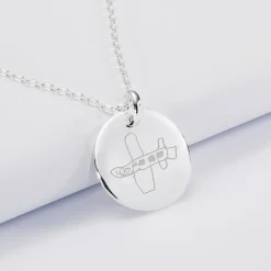 Pendentif personnalisé médaille bombée gravée argent 20 mm
