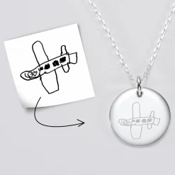 Pendentif personnalisé médaille bombée gravée argent 20 mm