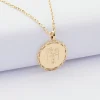 Pendentif personnalisé médaille vintage dentelée gravée plaqué or 17 mm - Nos petits imparfaits