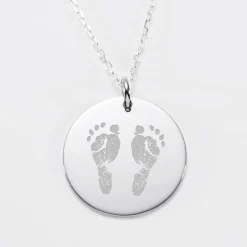 Pendentif personnalisé médaille gravée argent 27 mm