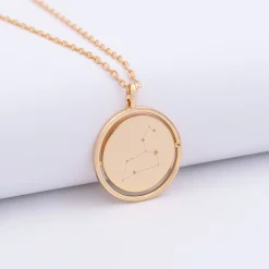 Pendentif personnalisé médaille réversible Eternelle gravée plaqué or 18 mm