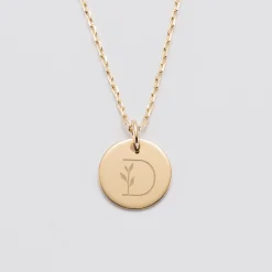 Pendentif personnalisé médaille gravée plaqué or 15 mm - édition spéciale