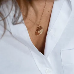 Pendentif personnalisé médaille gravée plaqué or coeur 19x21 mm