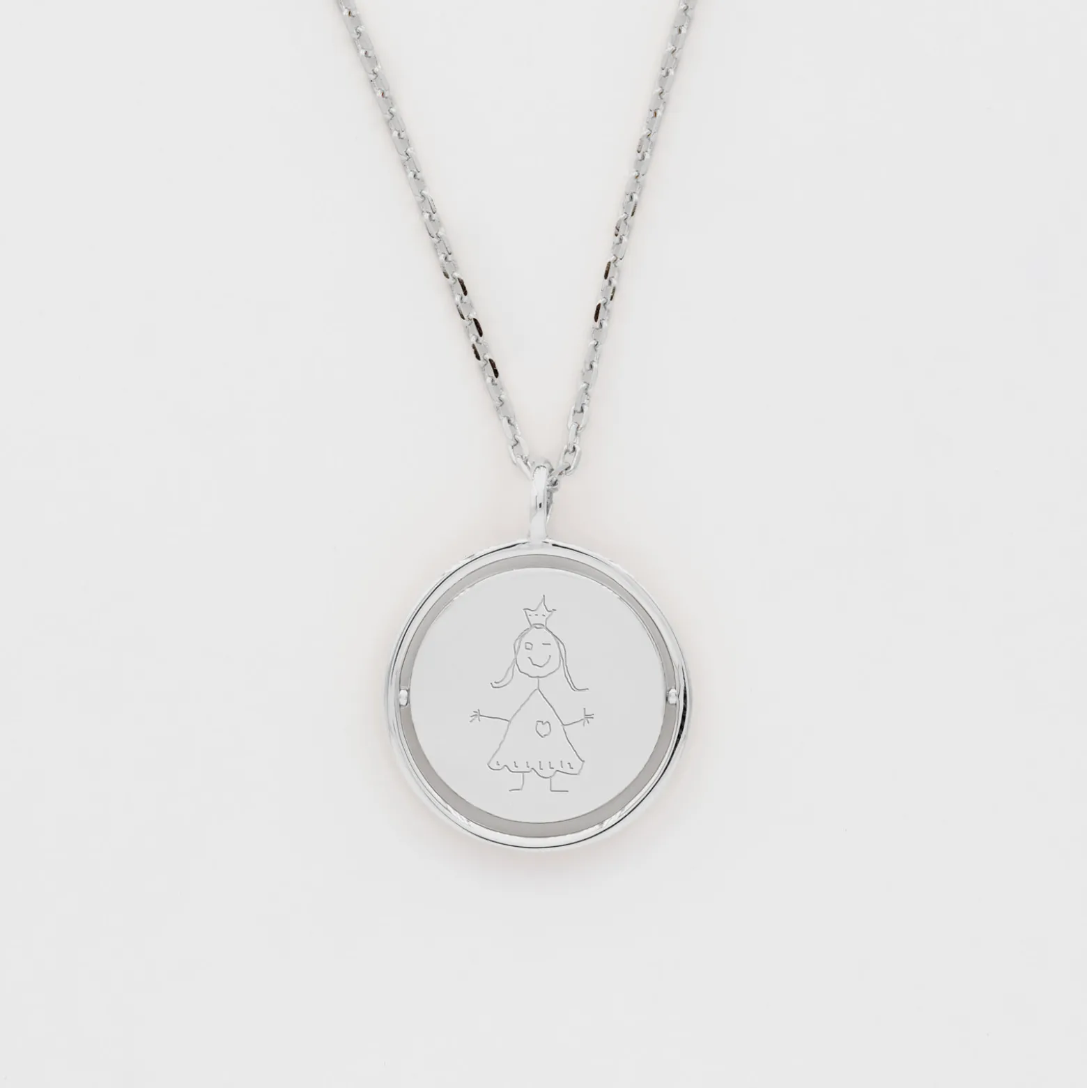 Pendentif personnalisé médaille réversible Eternelle gravée argent 18 mm - HappyBulle x Capucine