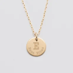 Pendentif personnalisé médaille gravée plaqué or 15 mm - édition spéciale