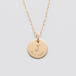 Pendentif personnalisé médaille gravée plaqué or 15 mm - édition spéciale