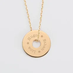 Pendentif personnalisé médaille gravée plaqué or cible 20mm