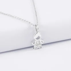 Pendentif petit garçon scintillant argent 12 mm