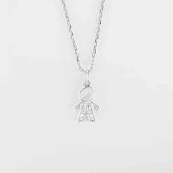 Pendentif petit garçon scintillant argent 12 mm