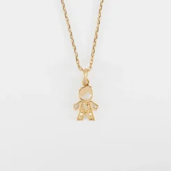 Pendentif petit garçon scintillant plaqué or 12 mm