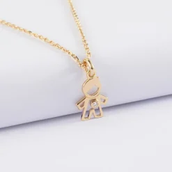 Pendentif petit garçon zircon plaqué or 12 mm