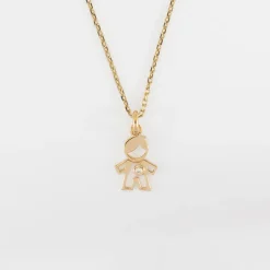 Pendentif petit garçon zircon plaqué or 12 mm