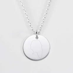 Pendentif silhouette personnalisé médaille argent 19 mm - 