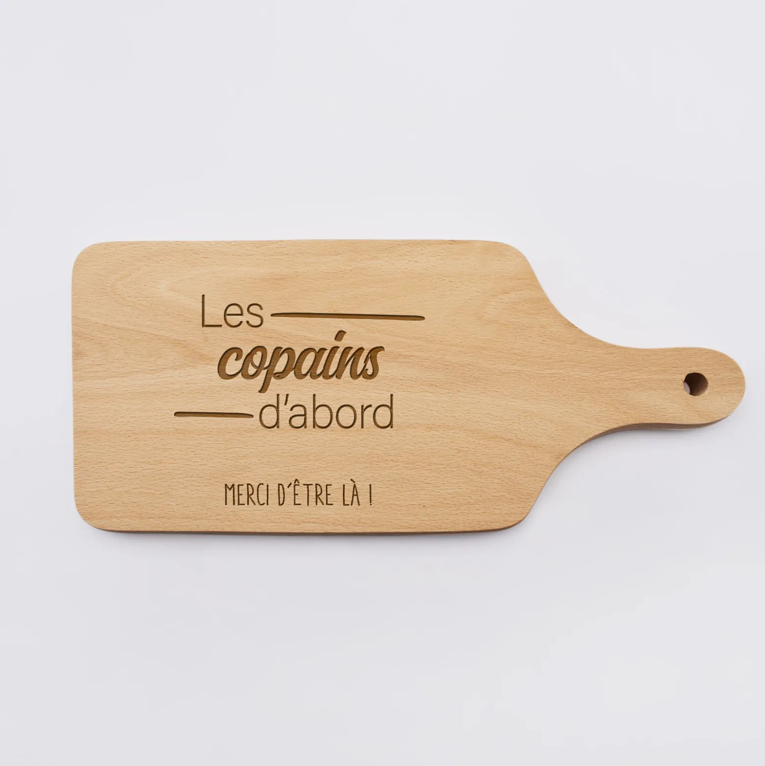 Planche à découper avec poignée EVG personnalisée bois gravé 12x26 cm