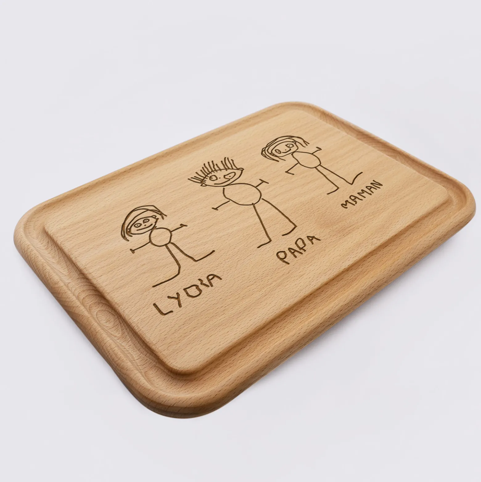 Planche à découper cuisine personnalisée bois gravé 35x25 cm