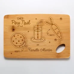 Planche à découper Noël personnalisée bambou gravé 20x15 cm - édition spéciale