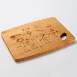 Planche à découper personnalisée bambou gravé 20x15 cm - Nos petits imparfaits