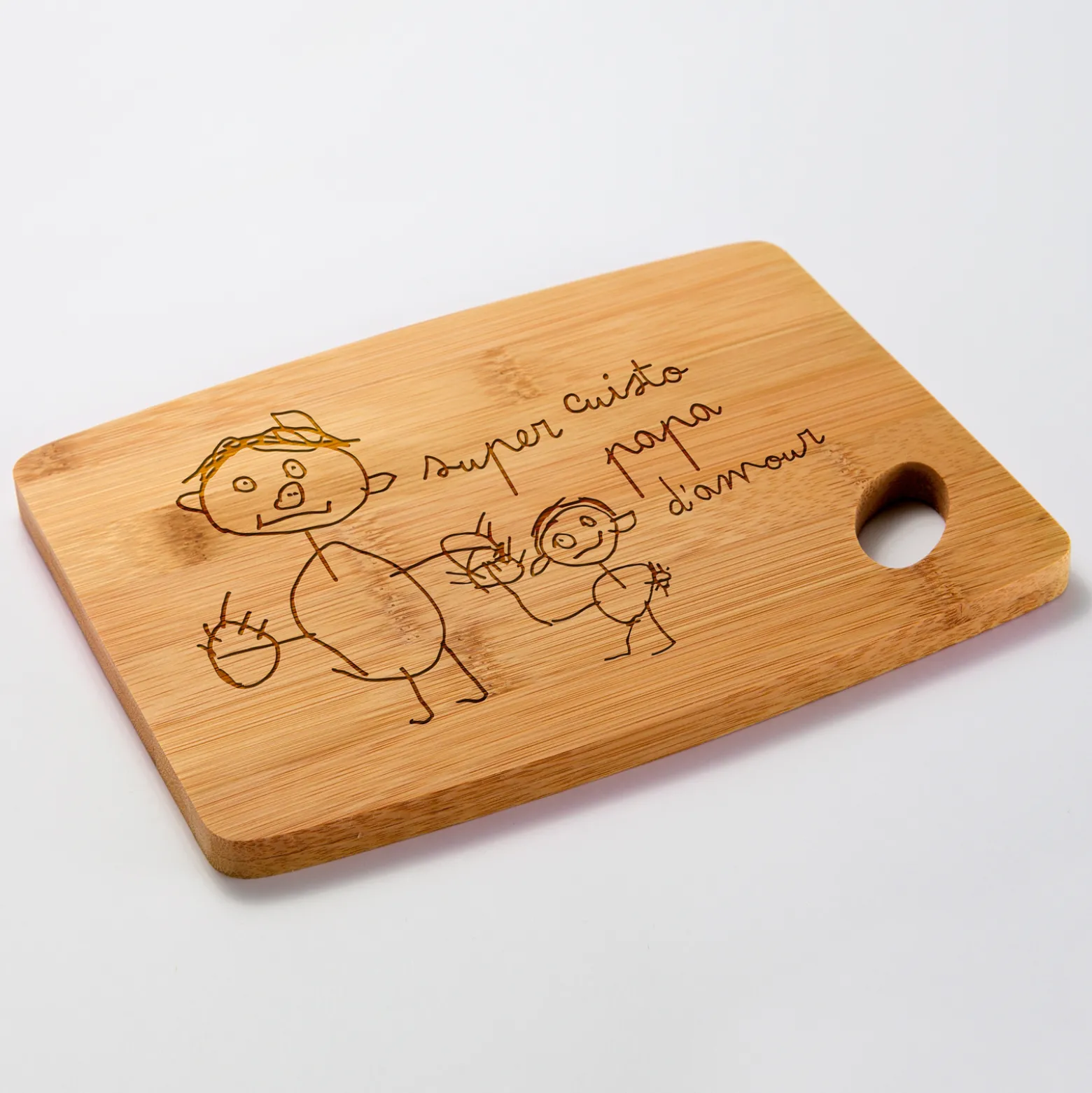 Planche à découper personnalisée bambou gravé 20x15 cm