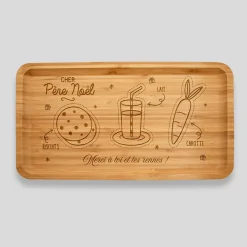 Plateau Noël personnalisé bois gravé 35x20 cm - édition spéciale