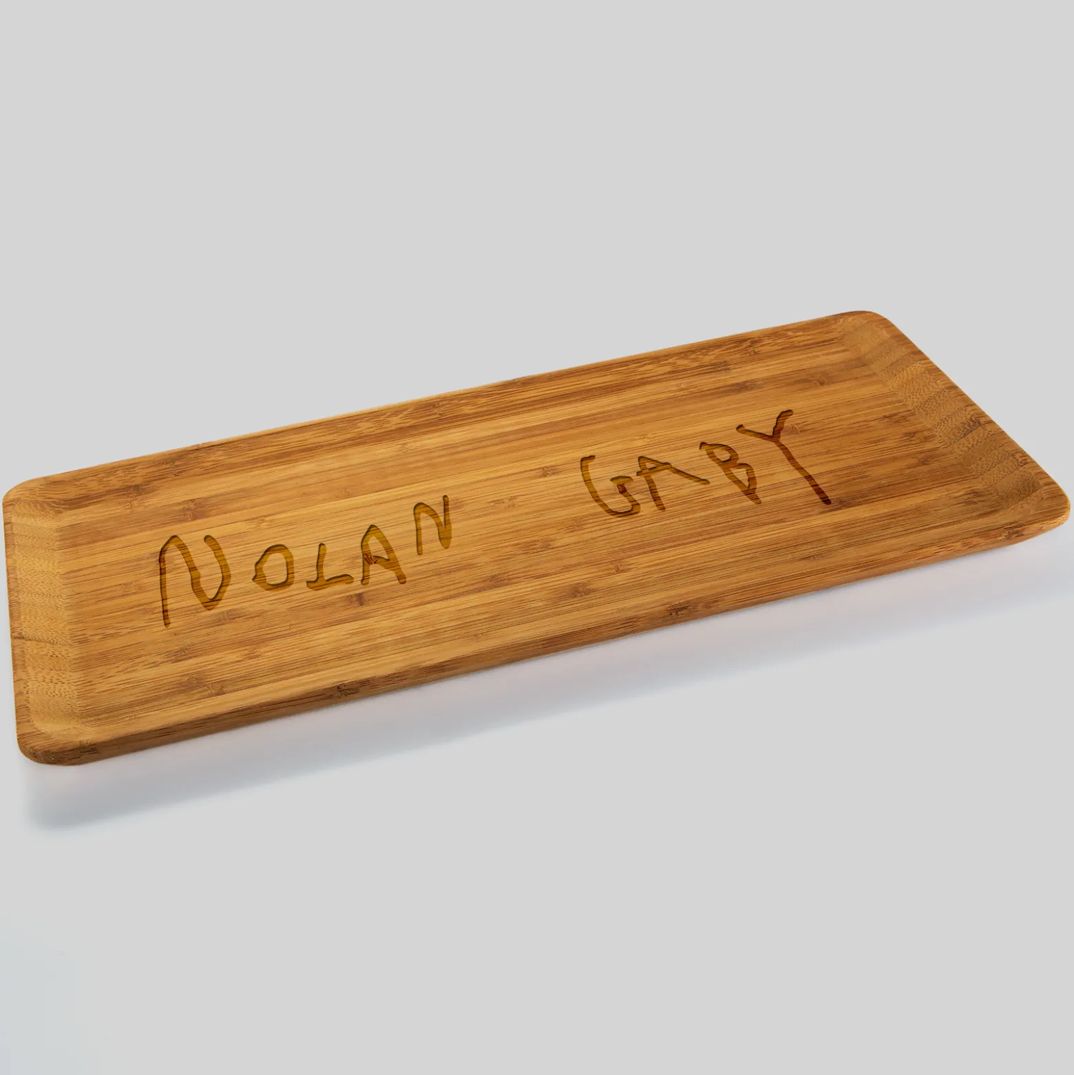 Plateau personnalisé bois gravé 35x20 cm - Nos petits imparfaits