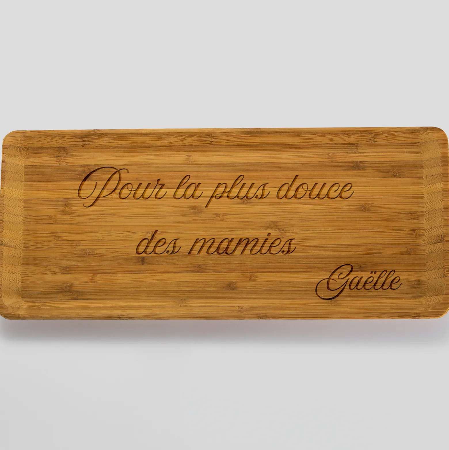 Plateau personnalisé bois gravé 35x20 cm - Nos petits imparfaits