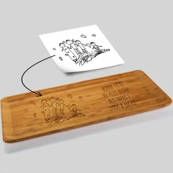 Plateau personnalisé bois gravé 35x20 cm - Nos petits imparfaits