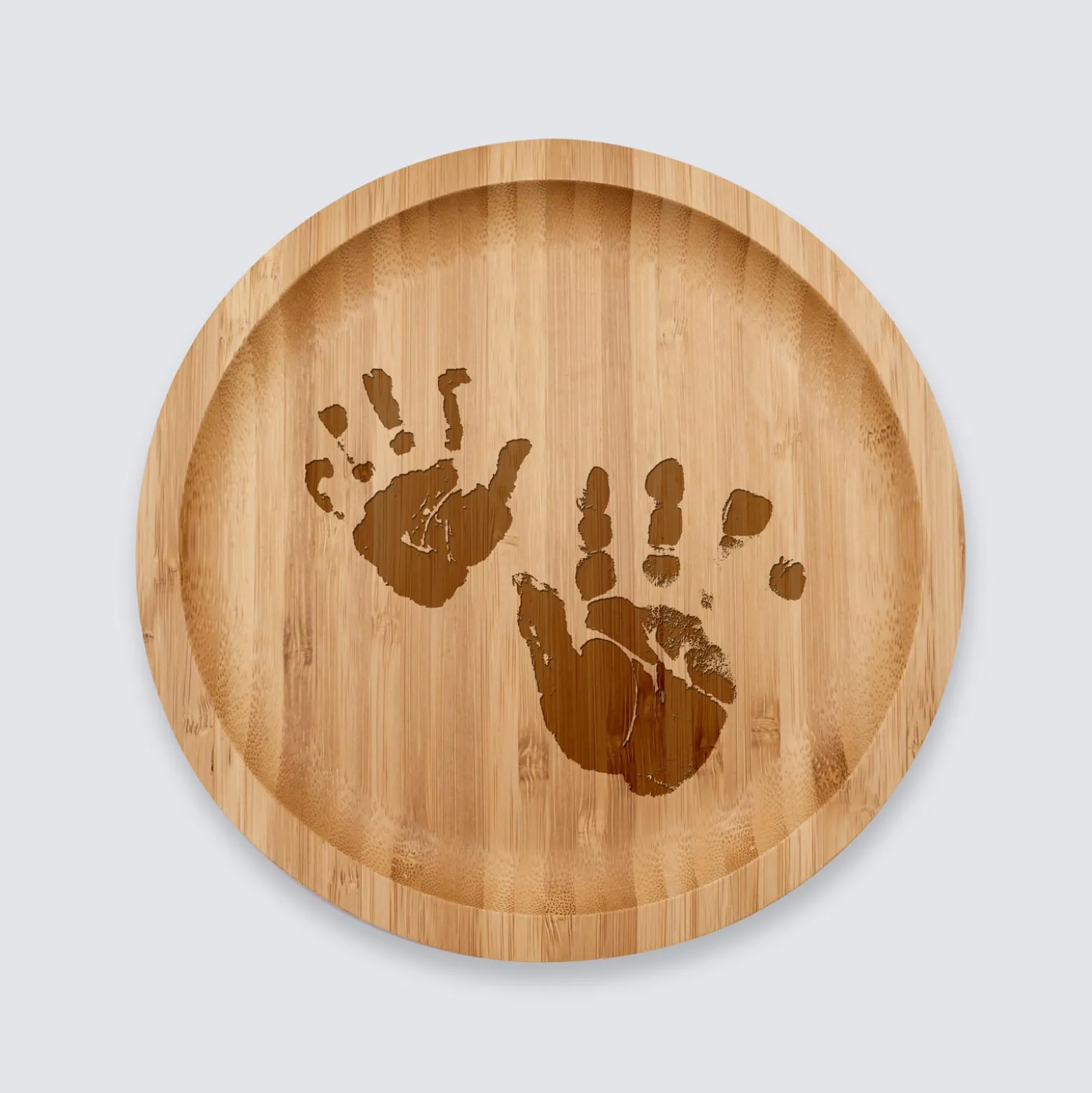 Plateau rond personnalisé bois gravé 20x20 cm