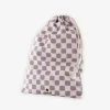 Pochon damier violet coton bio 16x23cm - Avril
