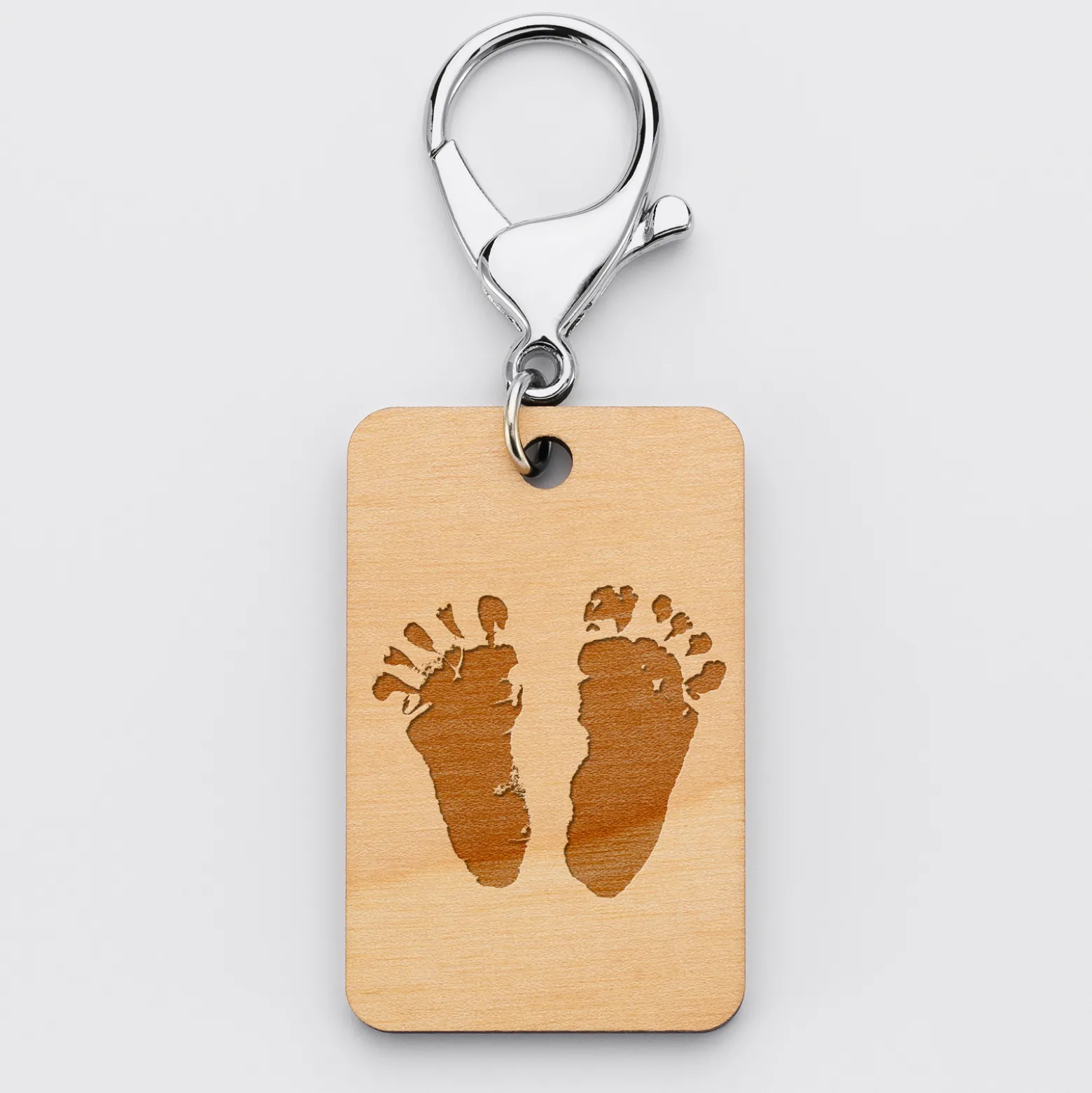 Porte clé personnalisé gravé bois médaille rectangle 55x35 mm